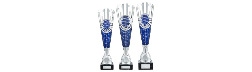 INSPIRE SILVER/BLUE LASER CUP - 3 SIZES - 35CM - 40CM INSPIRE SILVER/BLUE LASER CUP - 3 SIZES - 35CM - 40CM